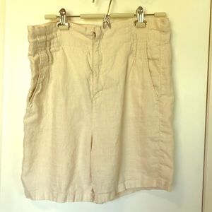 Paper bag linen shorts, 6